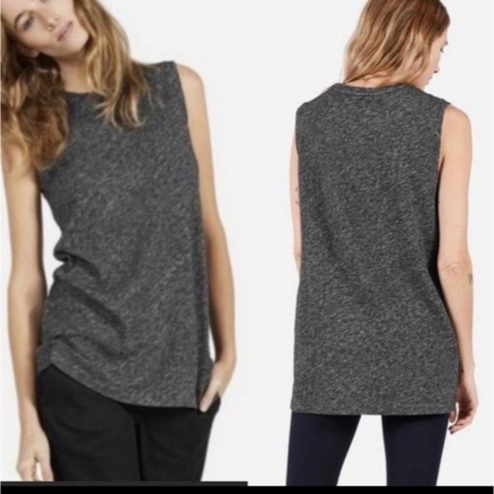 Everlane The Sweater Muscle Tank Cotton Wool Blend in charcoal Gray